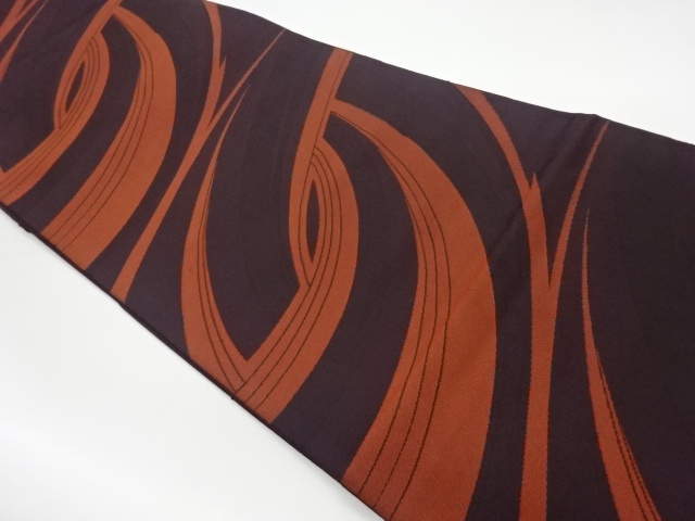 リサイクル　曲線模様織出し袋帯